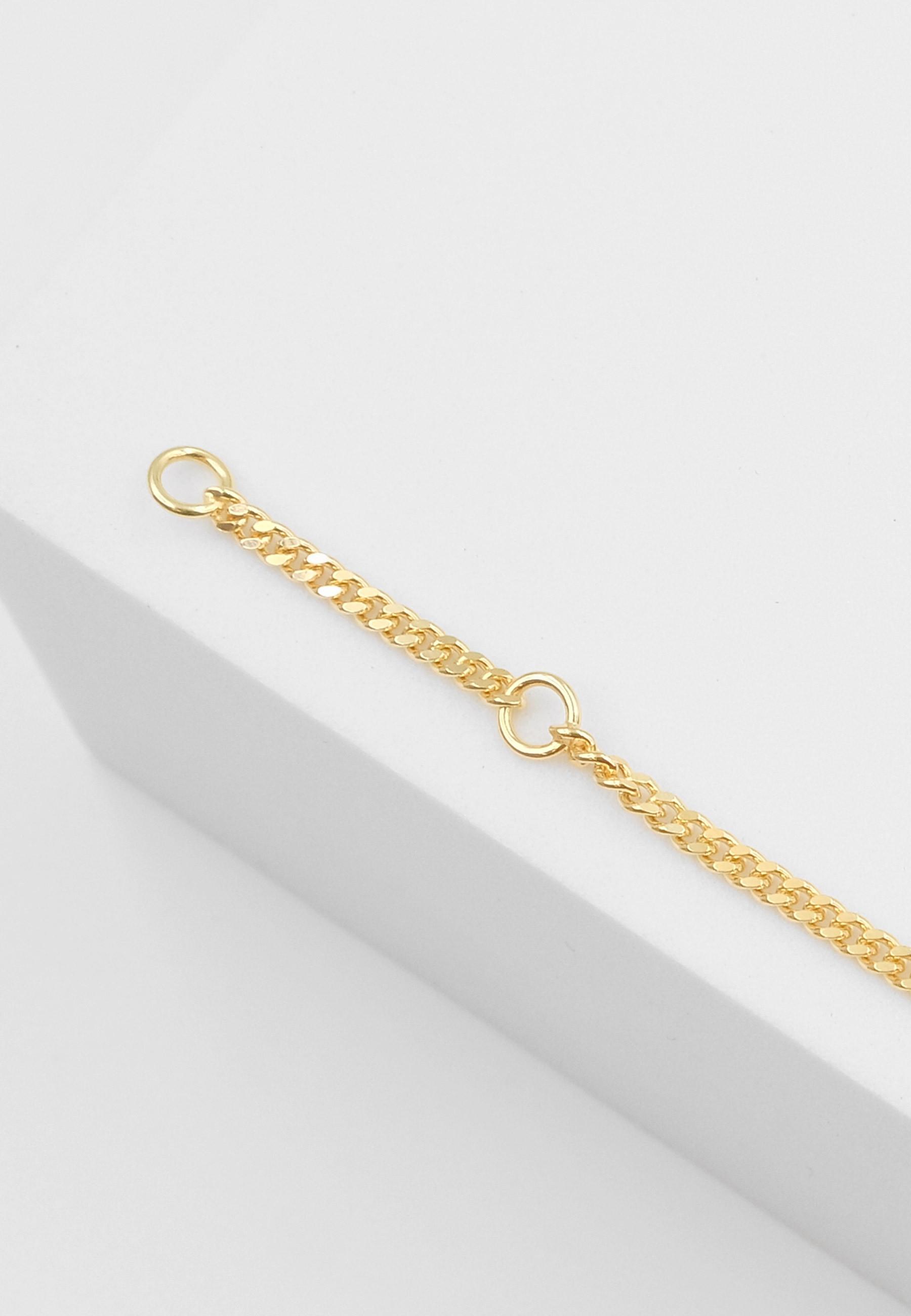 MUAU Schmuck  Bracelet d'identité tank or jaune 750 diamant 0.0075ct. 2.1mm, 14cm 