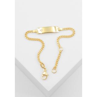 MUAU Schmuck  Bracelet d'identité tank or jaune 750 diamant 0.0075ct. 2.1mm, 14cm 