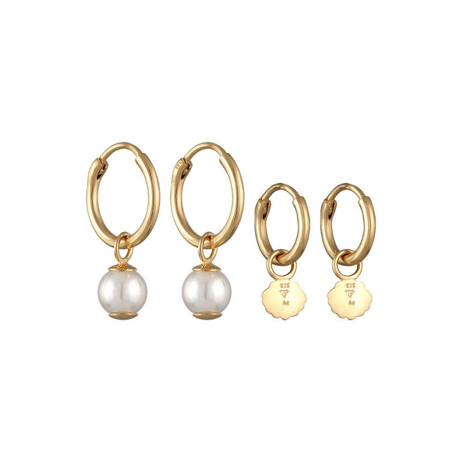 Elli  Ohrringe Elli Ohrringe Creolen Set Muschelkernperle Muschel 925 Silber 