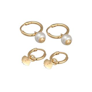 Elli  Ohrringe Elli Ohrringe Creolen Set Muschelkernperle Muschel 925 Silber 