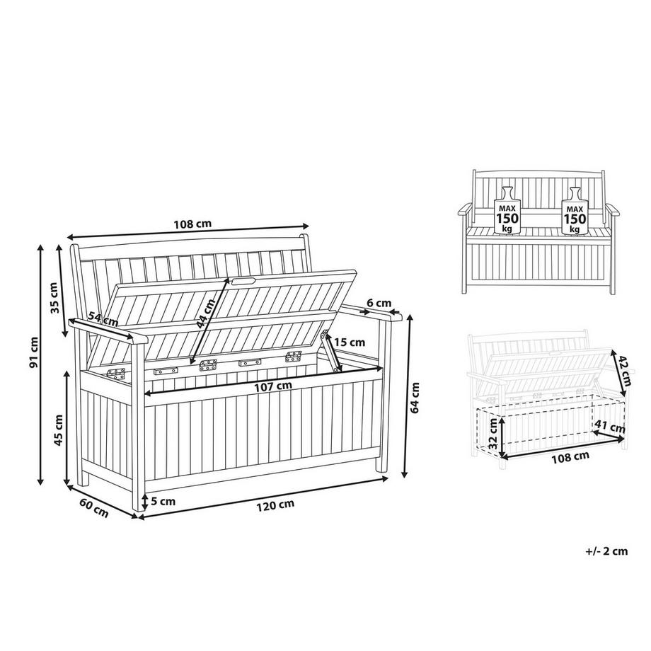 Beliani Banc de jardin en Acacia Traditionnel SOVANA  
