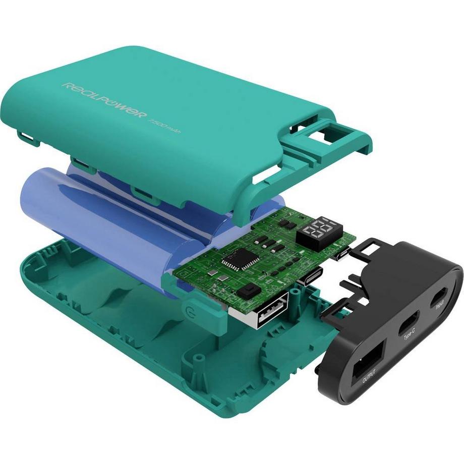RealPower  PB-7500C Powerbank avec port de charge USB et entrée et sortie USB type C 