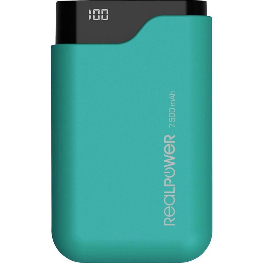 RealPower  PB-7500C Powerbank avec port de charge USB et entrée et sortie USB type C 