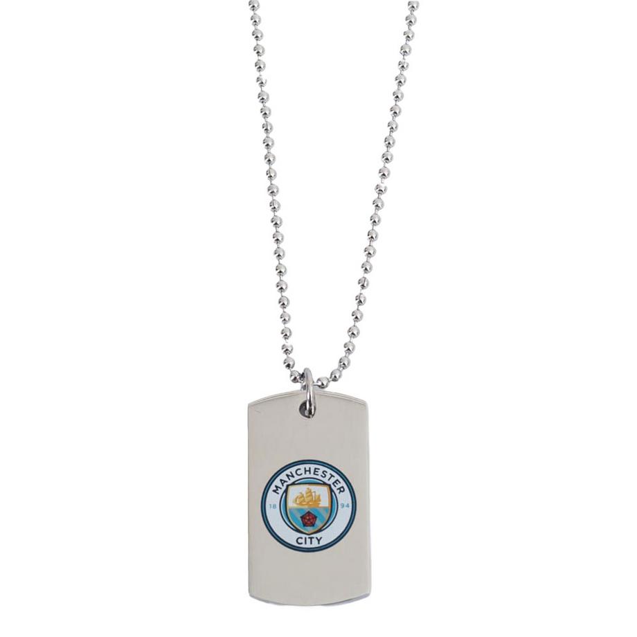 Manchester City  Stemma Medaglietta E Catena Per Cani 