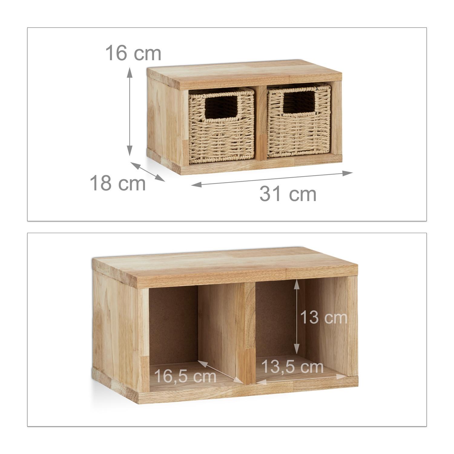 B2X Étagère murale en noyer avec paniers  