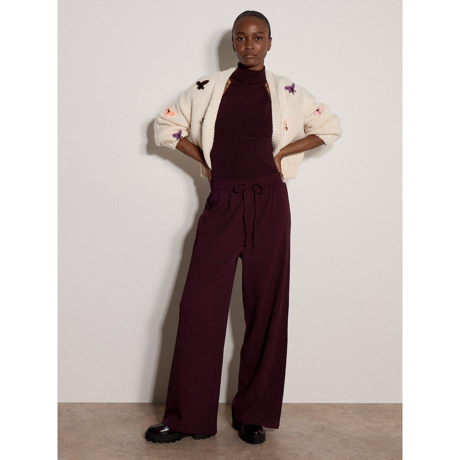 Pantalon de jogging à jambes larges et texture froissée