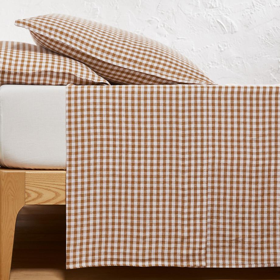 Drap plat en lin lavé