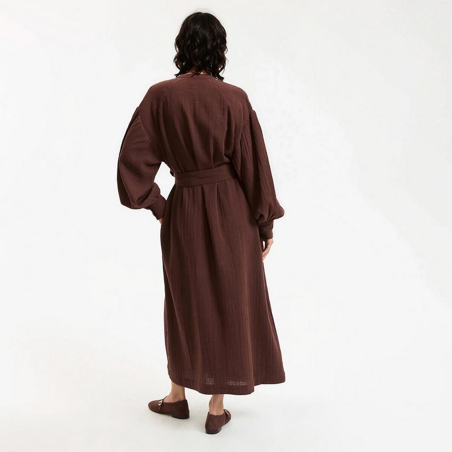 La Redoute Collections Robe Longue Ceinturée Manches Longues  