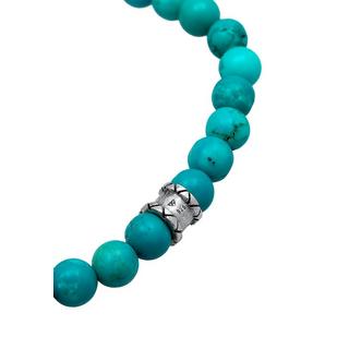 Kuzzoi  Bracelet Herren Howlith Türkis Stein Bead 925Er Silber 