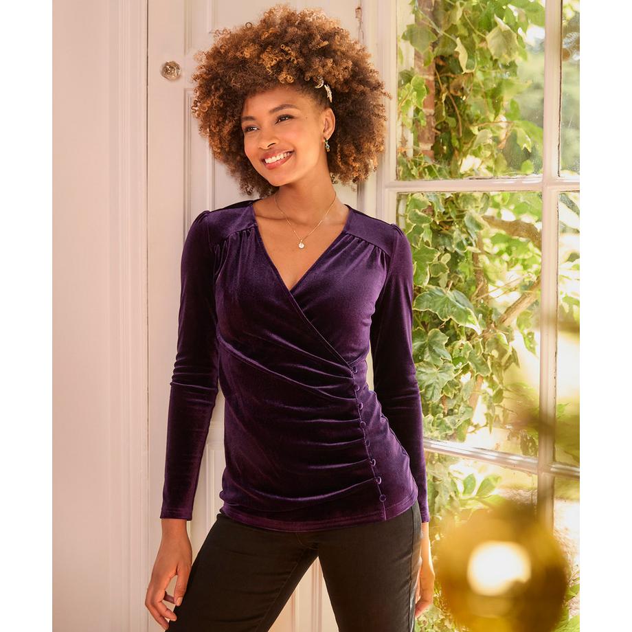 Joe Browns Velours Mock Wrap Top  