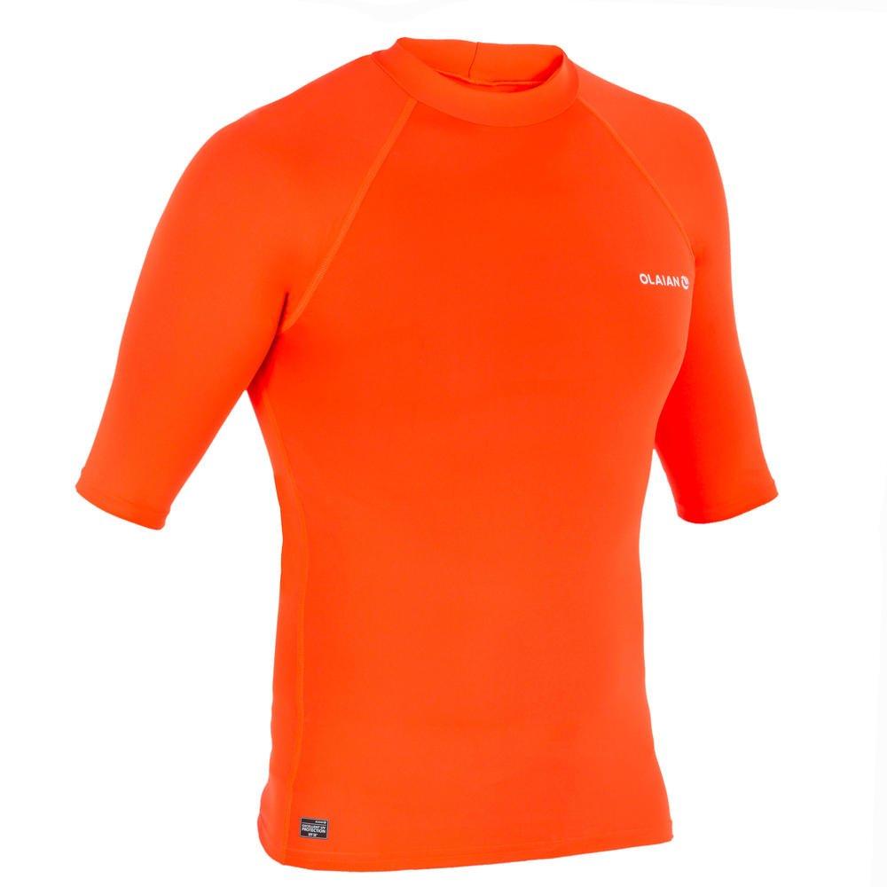 OLAIAN  tee shirt anti uv surf top 100 manches courtes homme orange fluo 