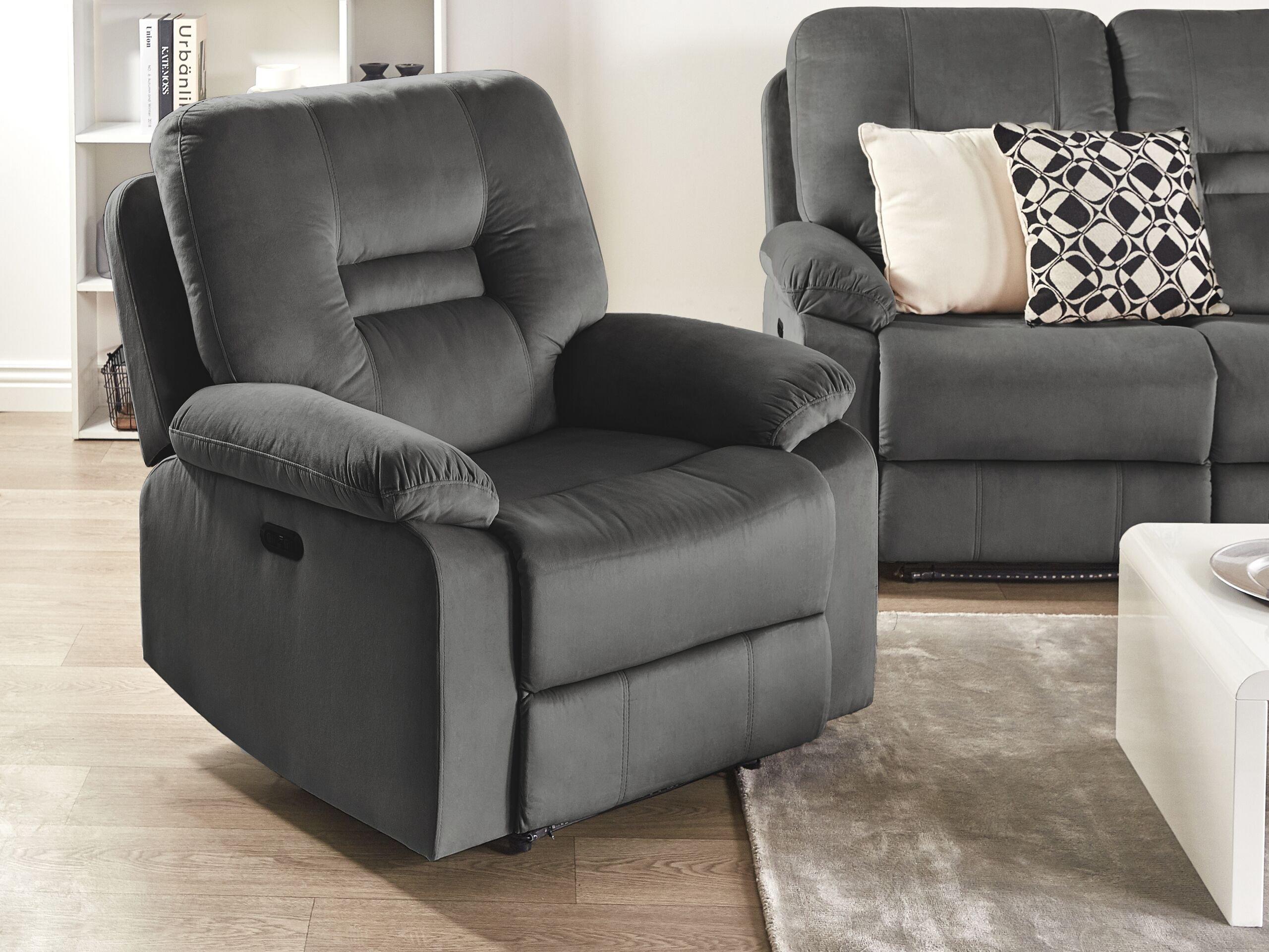 Beliani Fauteuil en Velours Moderne BERGEN  