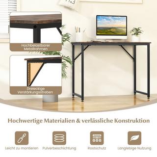 Northio Tavolo per PC con piedini regolabili, scrivania per computer compatta, 100 x 50 x 77 cm, marrone  