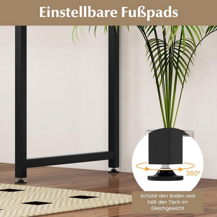 Northio PC-Tisch mit Verstellbaren Fußpolstern Kompakter Computertisch Schreibtisch 100 x 50 x 77 cm Braun  