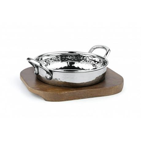 Aulica  PLAT ROND 13.5CM MARTELE PLATEAU BOIS 