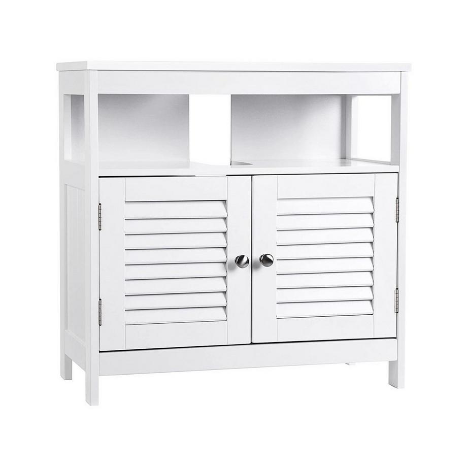 Meuble sous vasque blanc 2 portes 1 niche L60cm