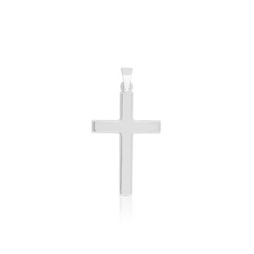 Pendentif croix en or blanc 750, 31x16mm