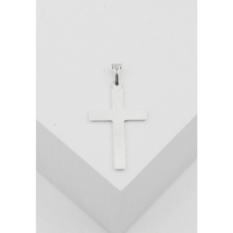 MUAU Schmuck  Pendentif croix en or blanc 750, 31x16mm 