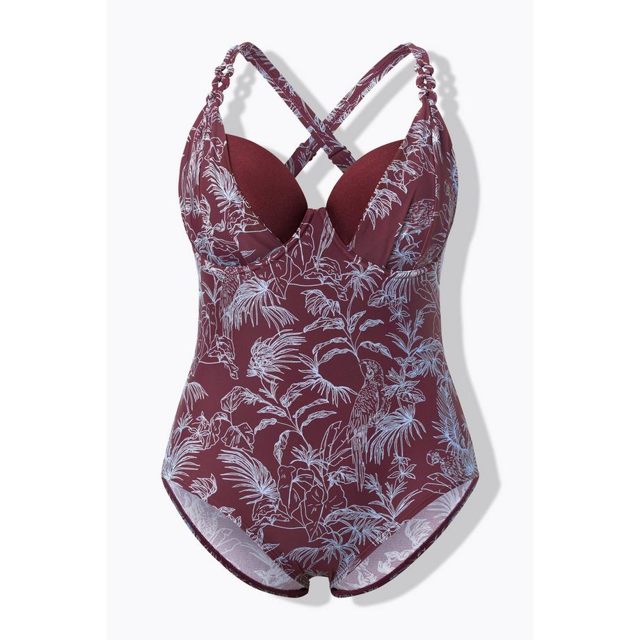 Ulla Popken Maillot de bain imprimé jungle bonnets souples armatures  