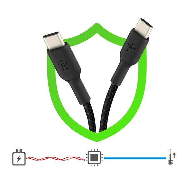 belkin  Câble USB-C en Nylon Belkin 1m Noir 