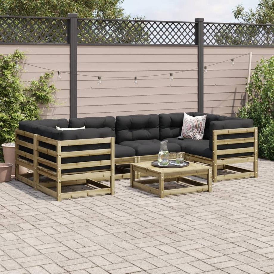 VidaXL Salon de jardin pinède imprégnée  