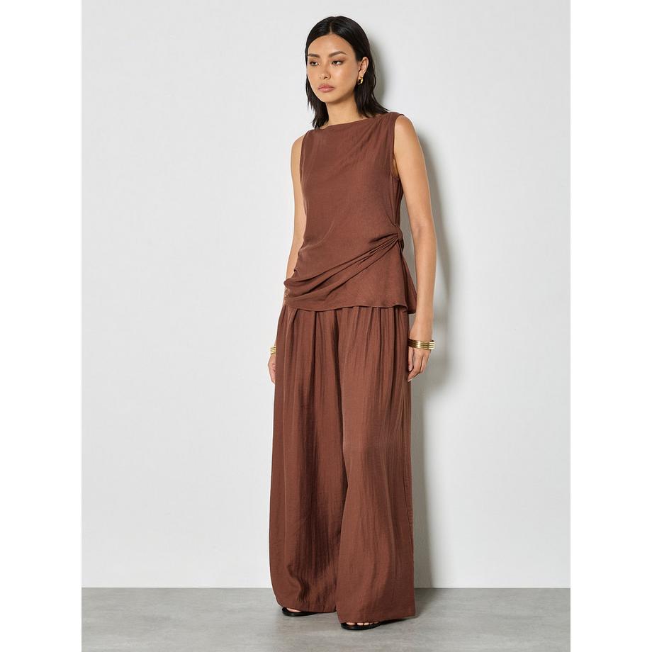 APRICOT Pantalon large en sergé texturé  
