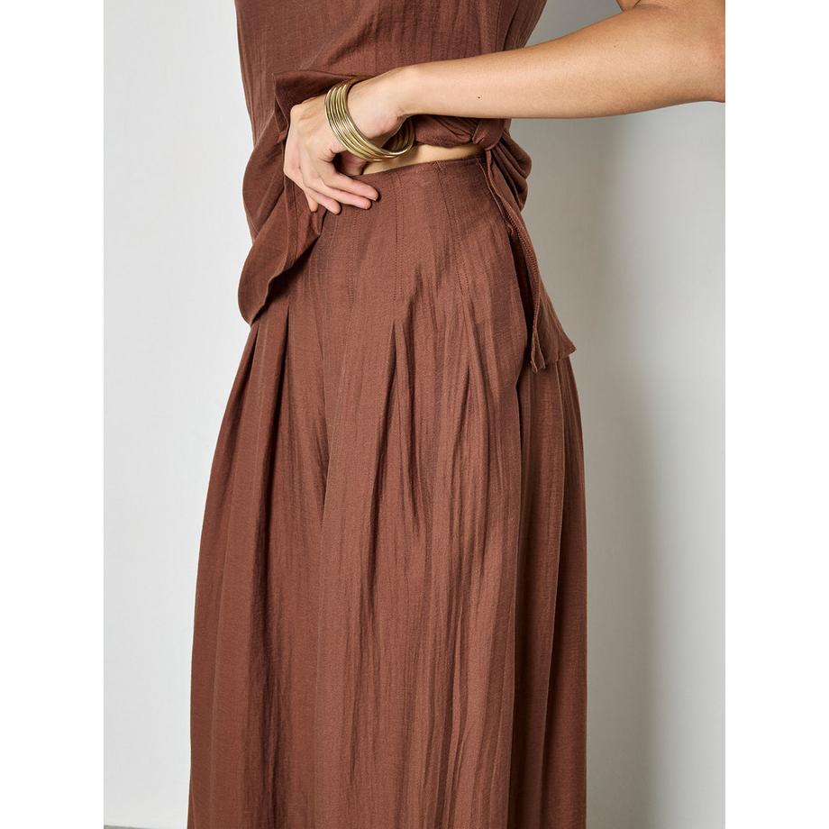 APRICOT Pantalon large en sergé texturé  