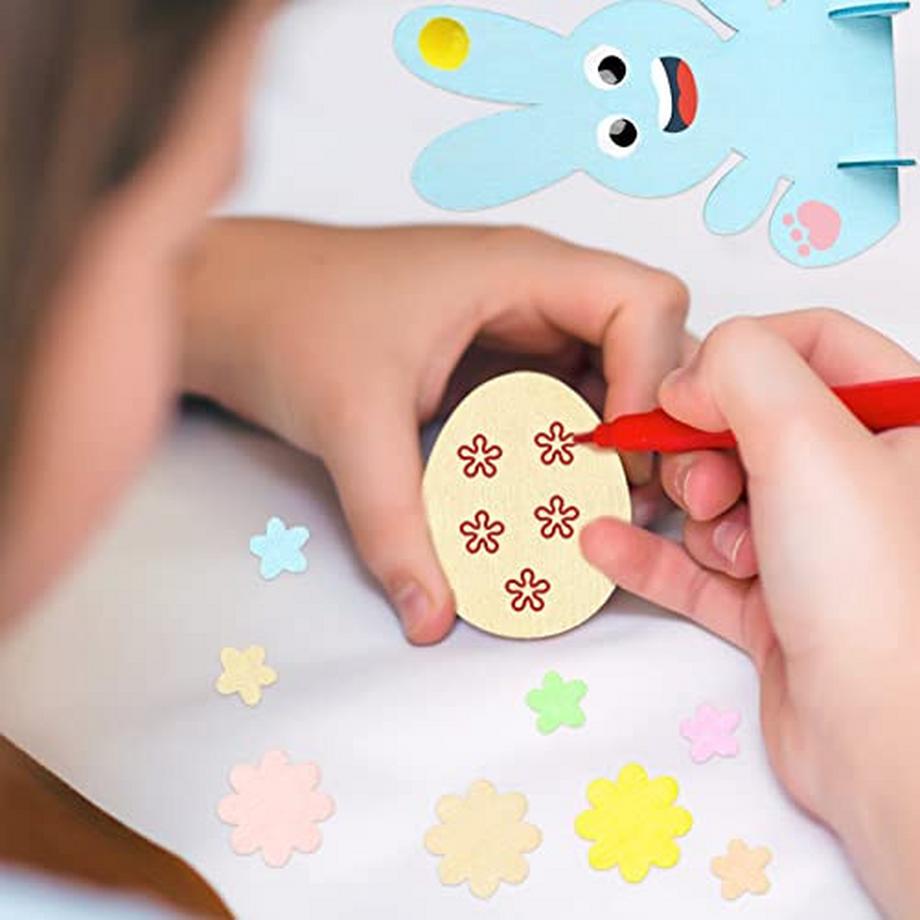 Activity-board  Osterkränze Kinderbastelset, Holzhase zum Bemalen, Osterhasendekoration 