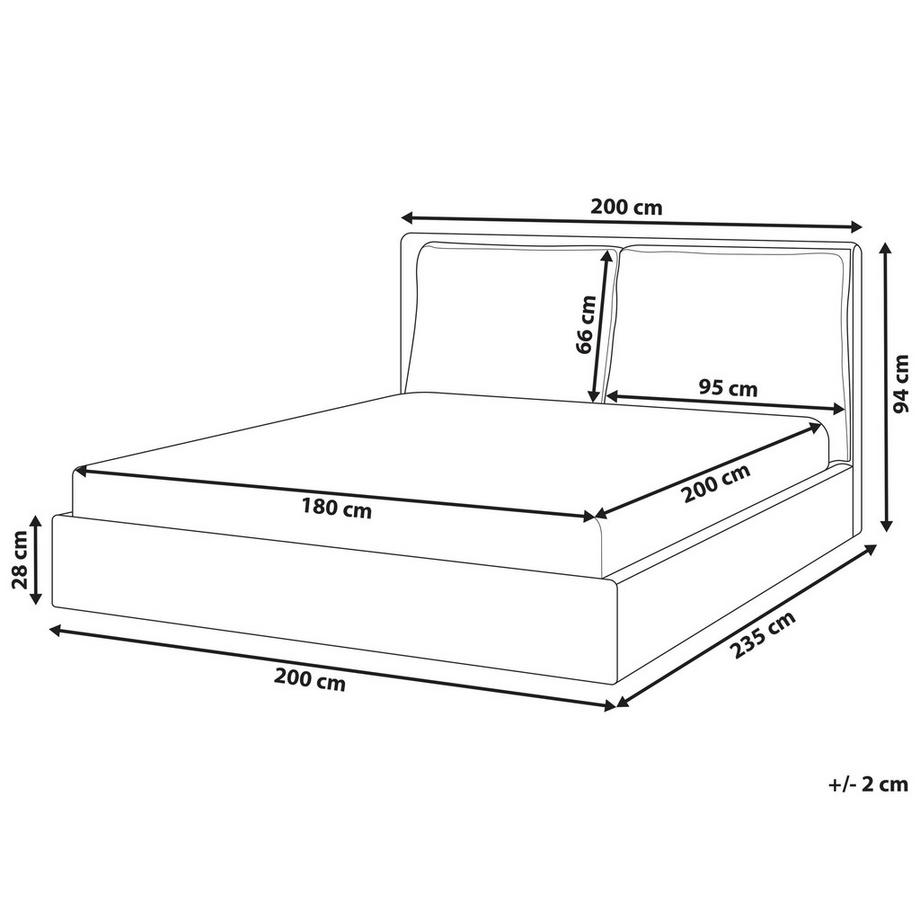 Beliani Letto en Tessuto Scandinavo BAJONNA  