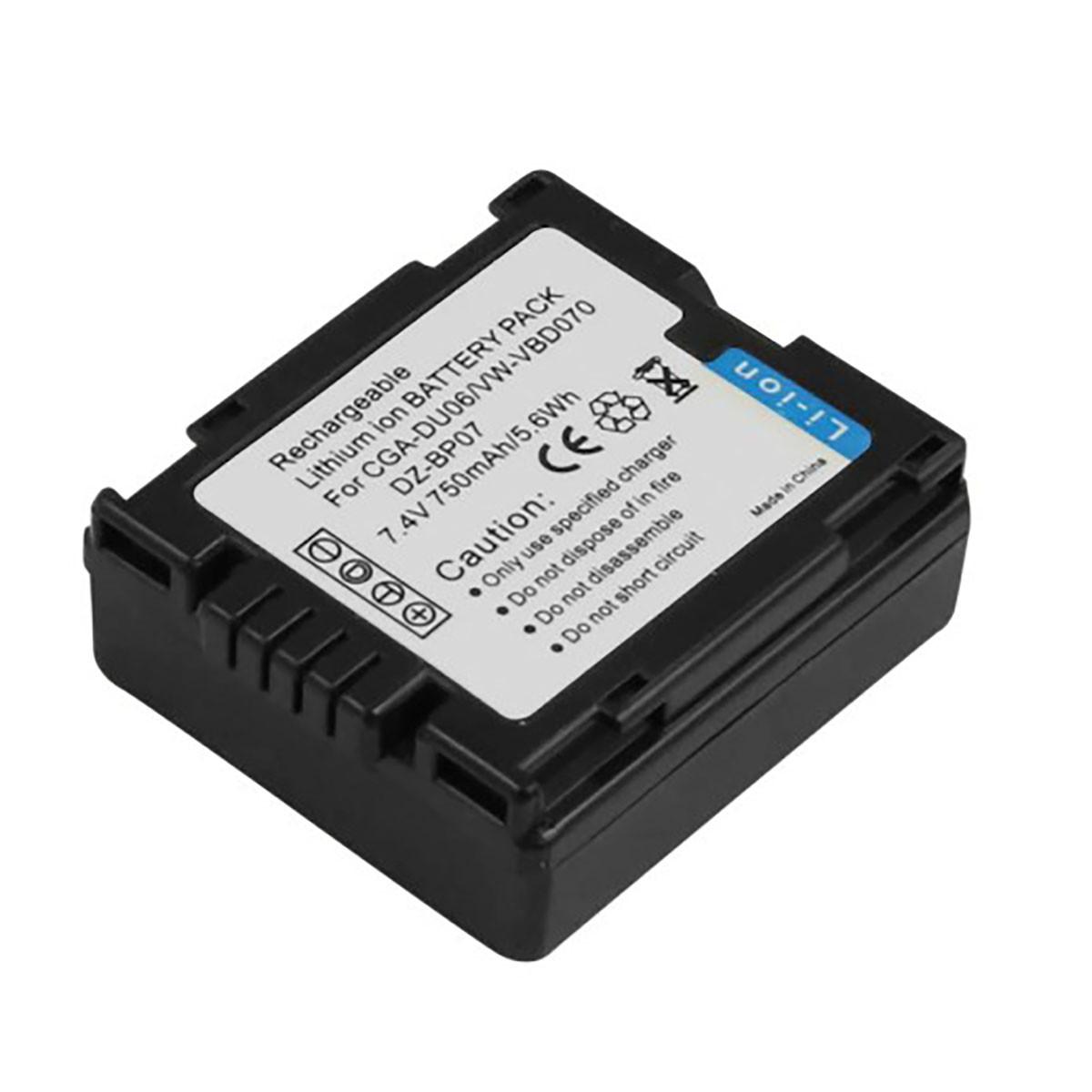 Avizar  Panasonic Hitachi 7.4V 750mAh Li-ion Camcorder Batteria compatibile CGA-DU06 