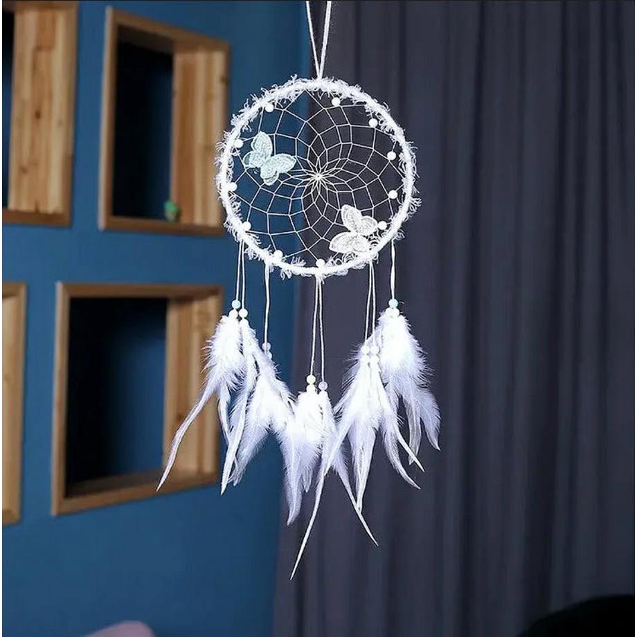 Cover-Discount  Attrape-rêves Dreamcatcher motif blanc 