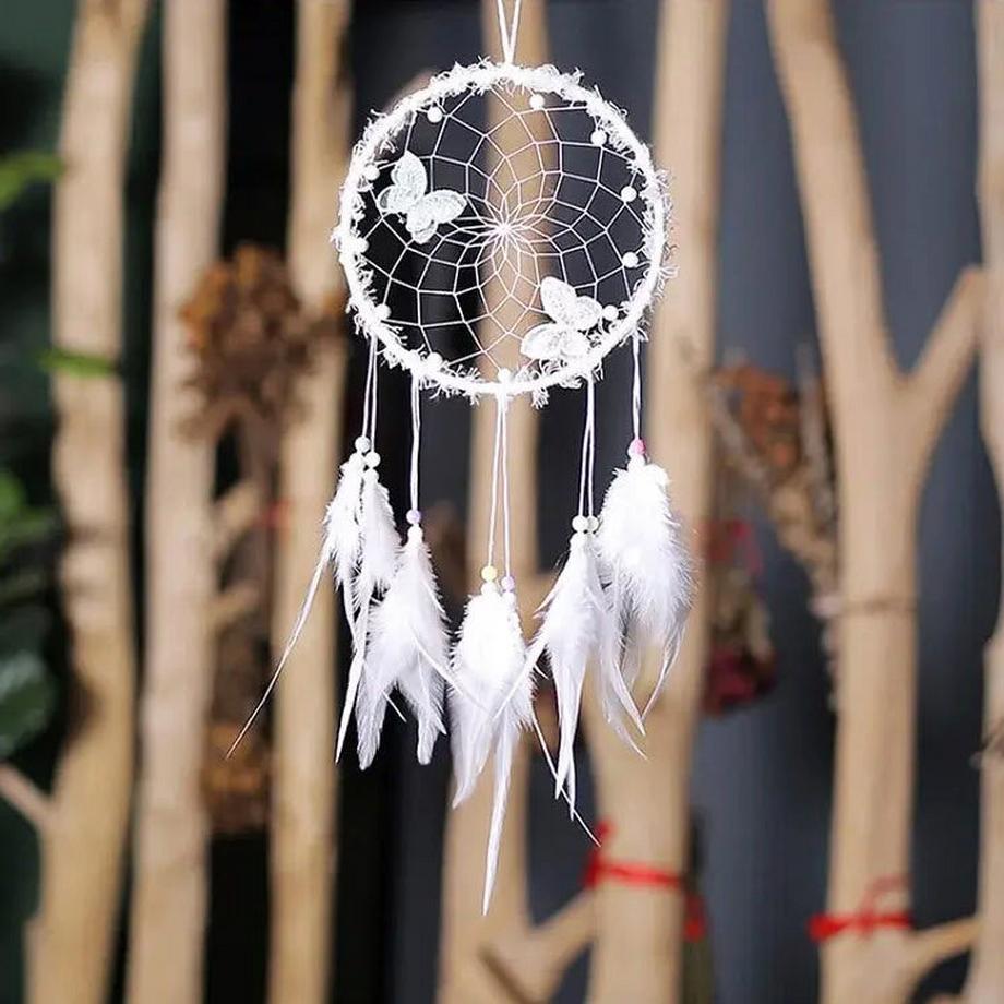 Cover-Discount  Attrape-rêves Dreamcatcher motif blanc 