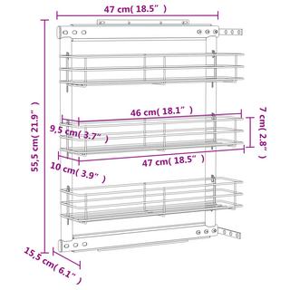 VidaXL 3-stufiger ausziehbarer küchen-drahtkorb metall  