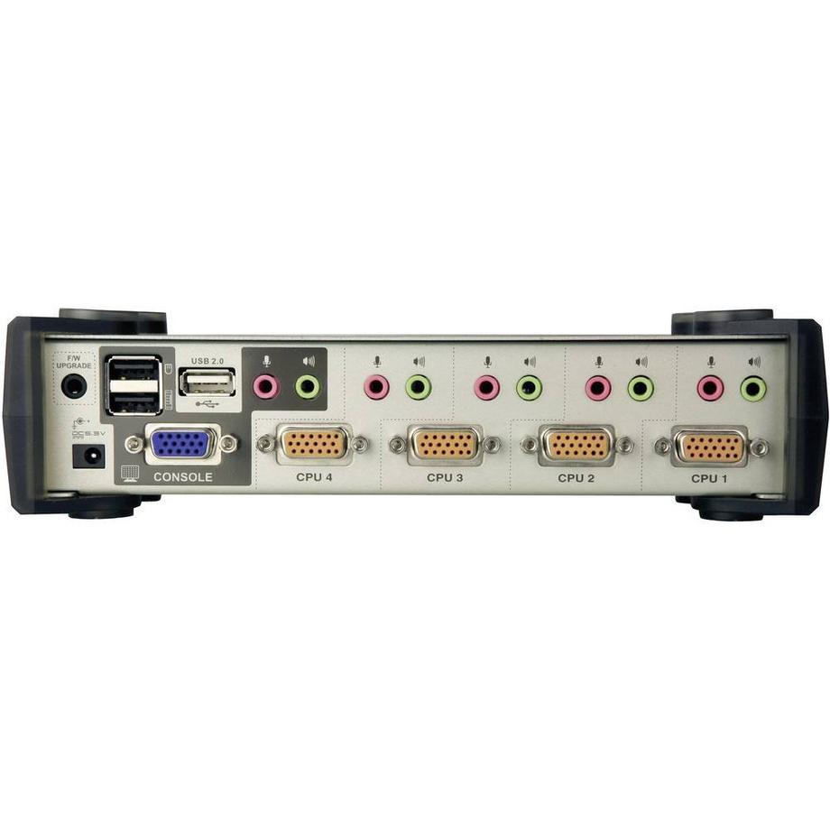 ATEN  Switch KVM 4 ports pour appareils USB et PS/2 et graphique VGA avec transmission acoutisque et hub 