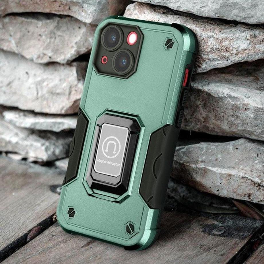 Avizar  Coque iPhone 14 Antichoc avec Bague Vert 