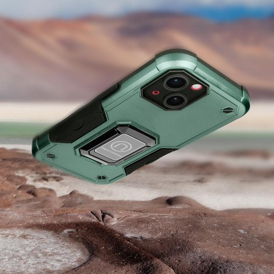 Avizar  Coque iPhone 14 Antichoc avec Bague Vert 