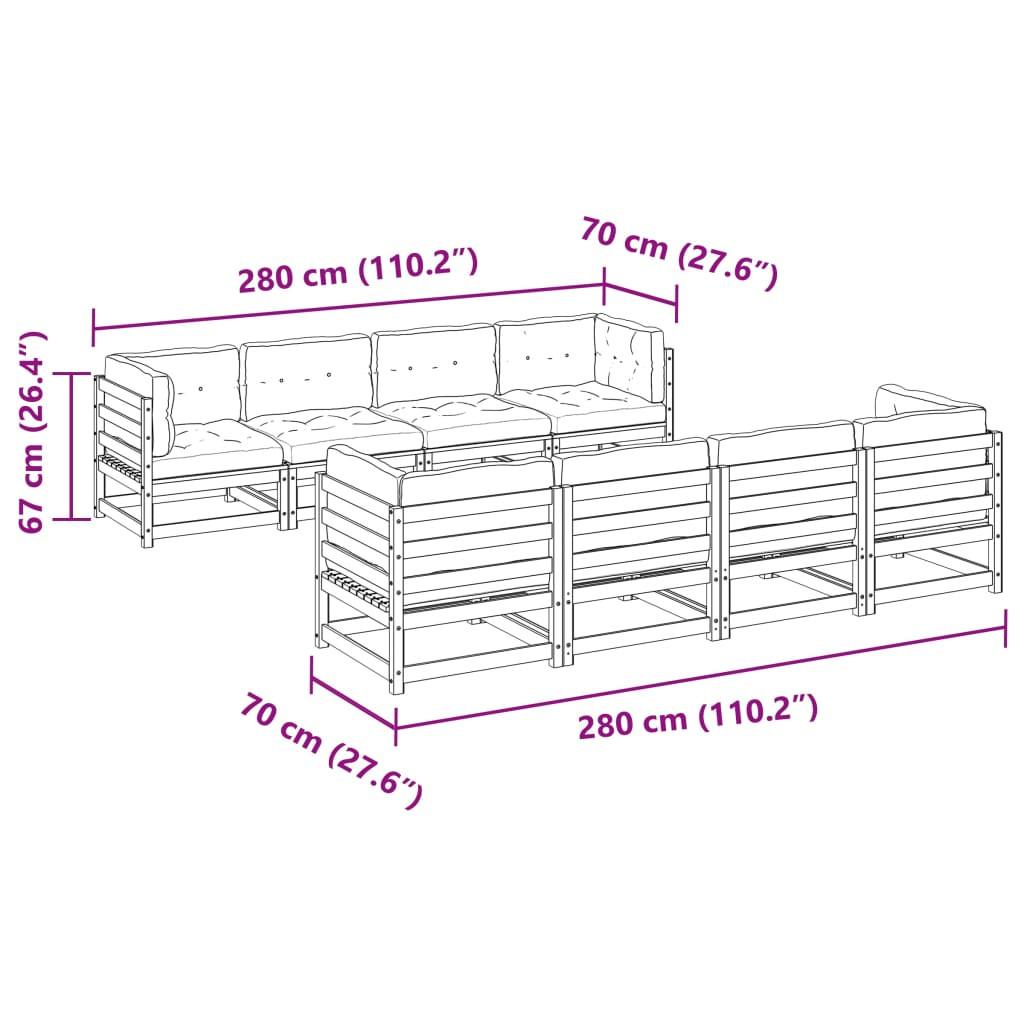 VidaXL set divano da giardino Legno di pino impregnato  