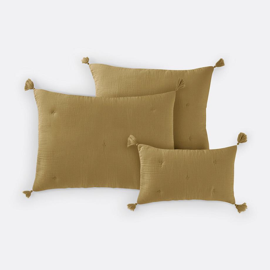 Housse de coussin matelassée gaze de coton