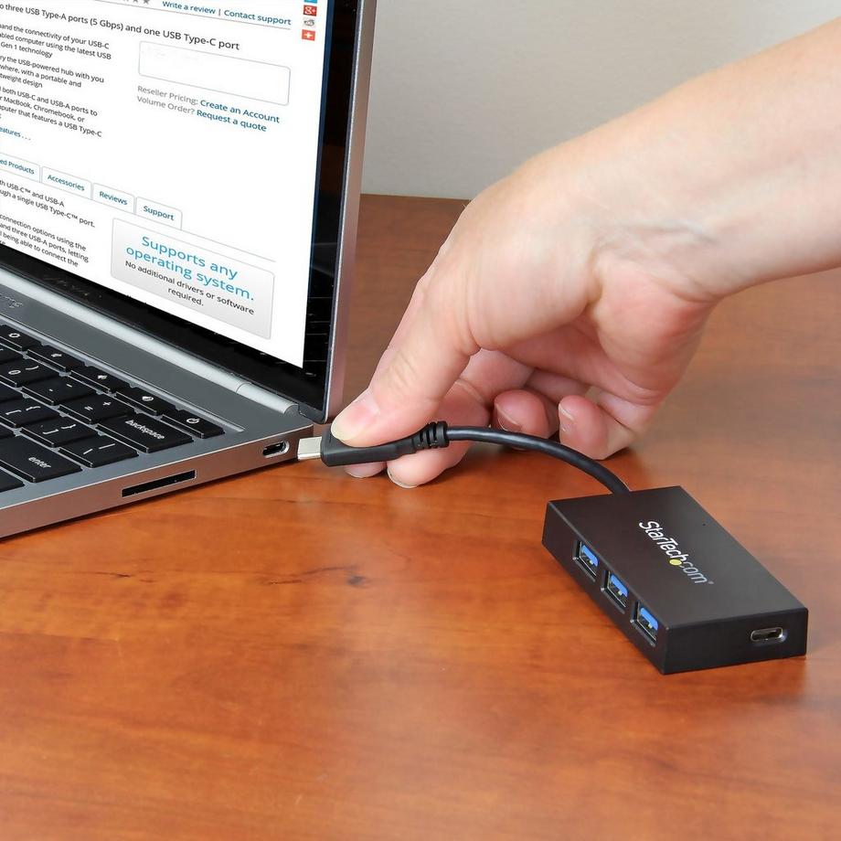 STARTECH  4 PORT USB 3.0 HUB - USB-C HUB GEN 1 HUB 1X USBC + 3X USB A 