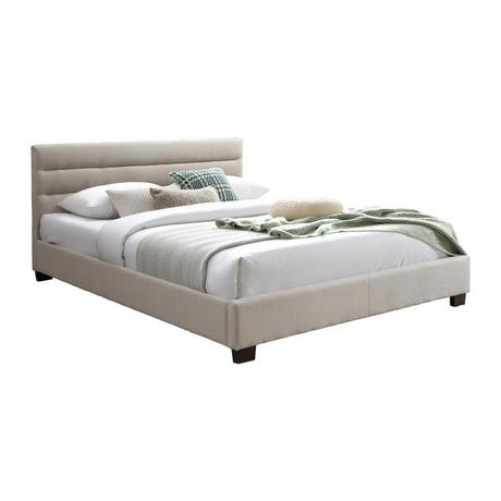 Vente-unique Letto 140 x 190 cm Tessuto Beige  - FAUSTIN  