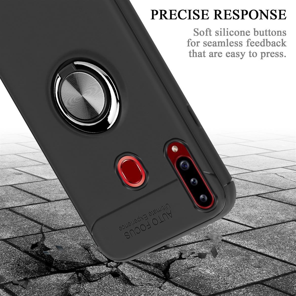 Cadorabo  Housse compatible avec Samsung Galaxy A20s - Coque de protection avec anneau de focalisation en silicone TPU 