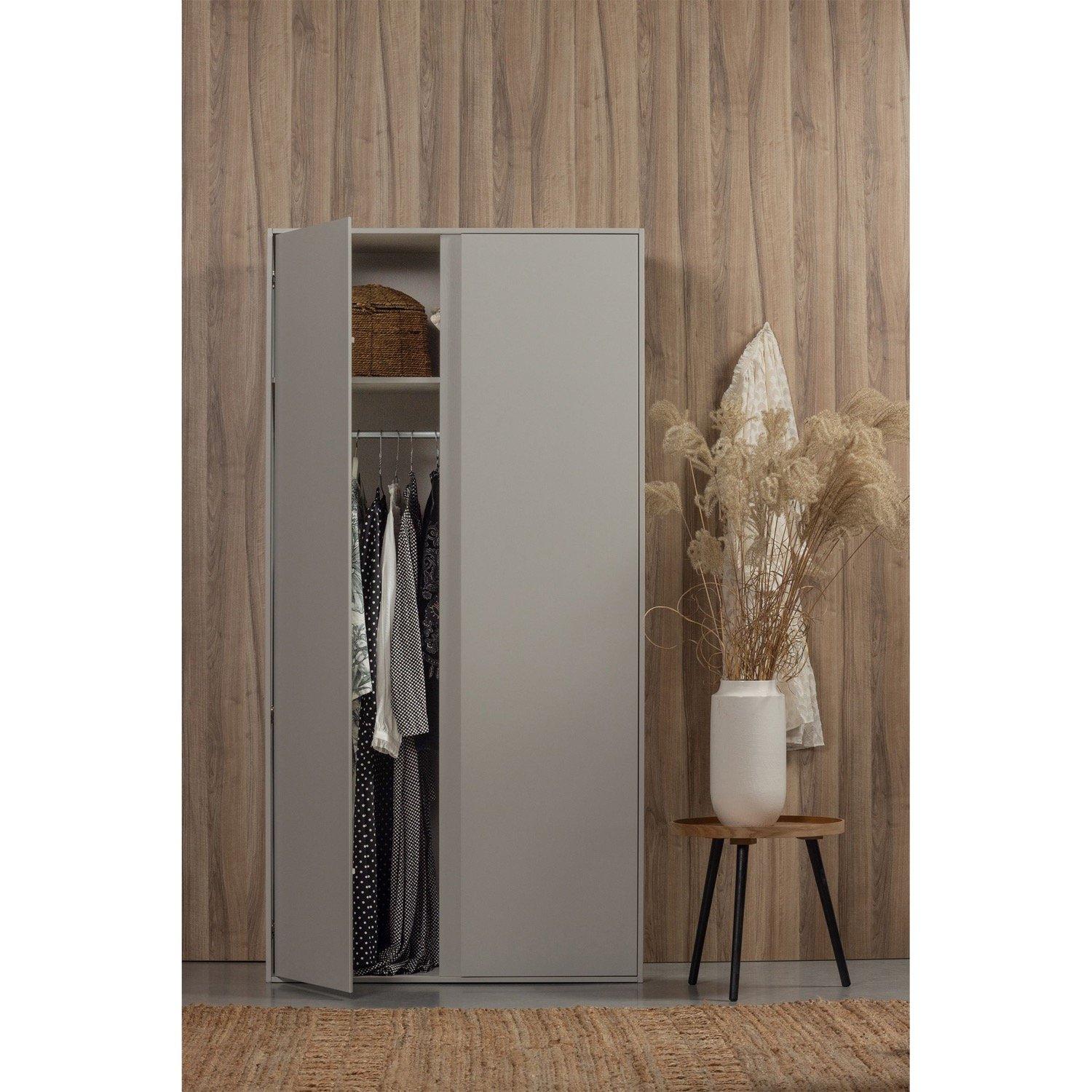 mutoni Kleiderschrank Maevy Kiefer cloud grey 200x100  