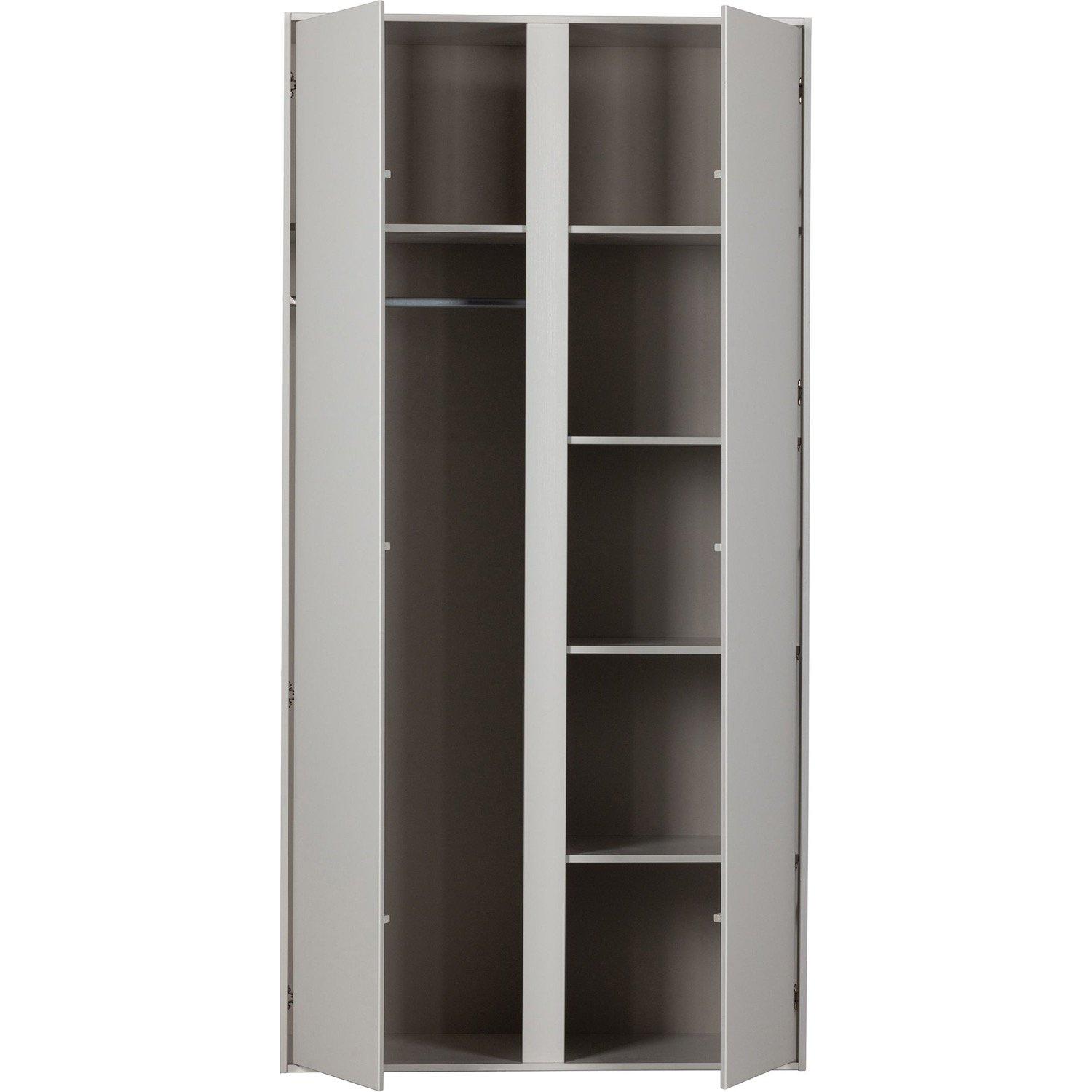 mutoni Armoire Maevy pin nuage gris 200x100  