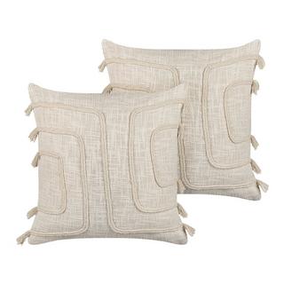 Beliani Coussin en Coton Boho PLEIONE  