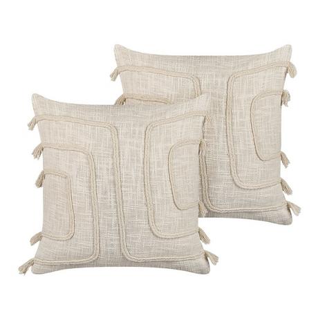 Beliani Coussin en Coton Boho PLEIONE  