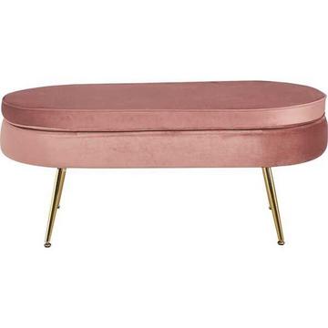 Sitzpouf oval Samt rose