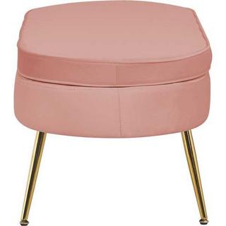 mutoni Pouf ovale velours rose  