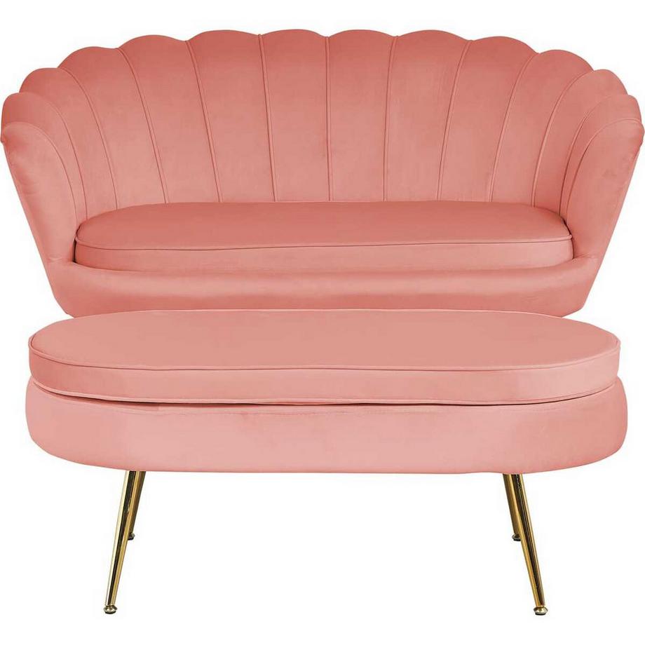 mutoni Sitzpouf oval Samt rose  