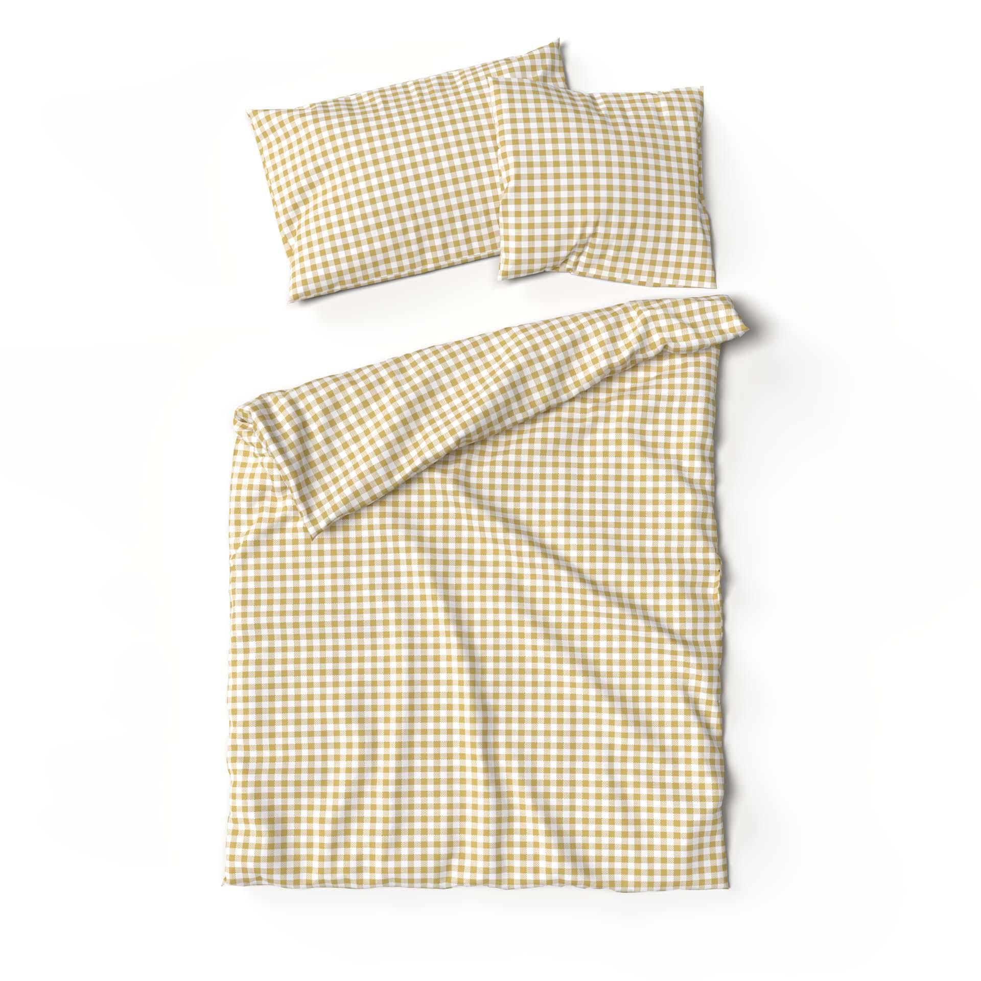 Lotus Bettwaren Renforcé Kölsch Giallo Copripiumino a Quadri  