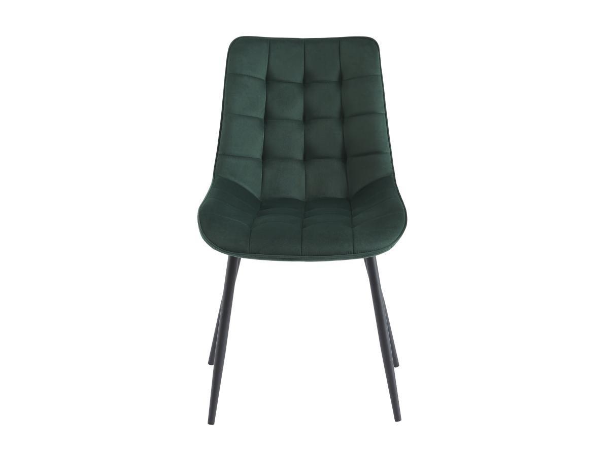 Vente-unique Lot de 2 chaises matelassées - Velours et métal noir - Vert - OLLUA  